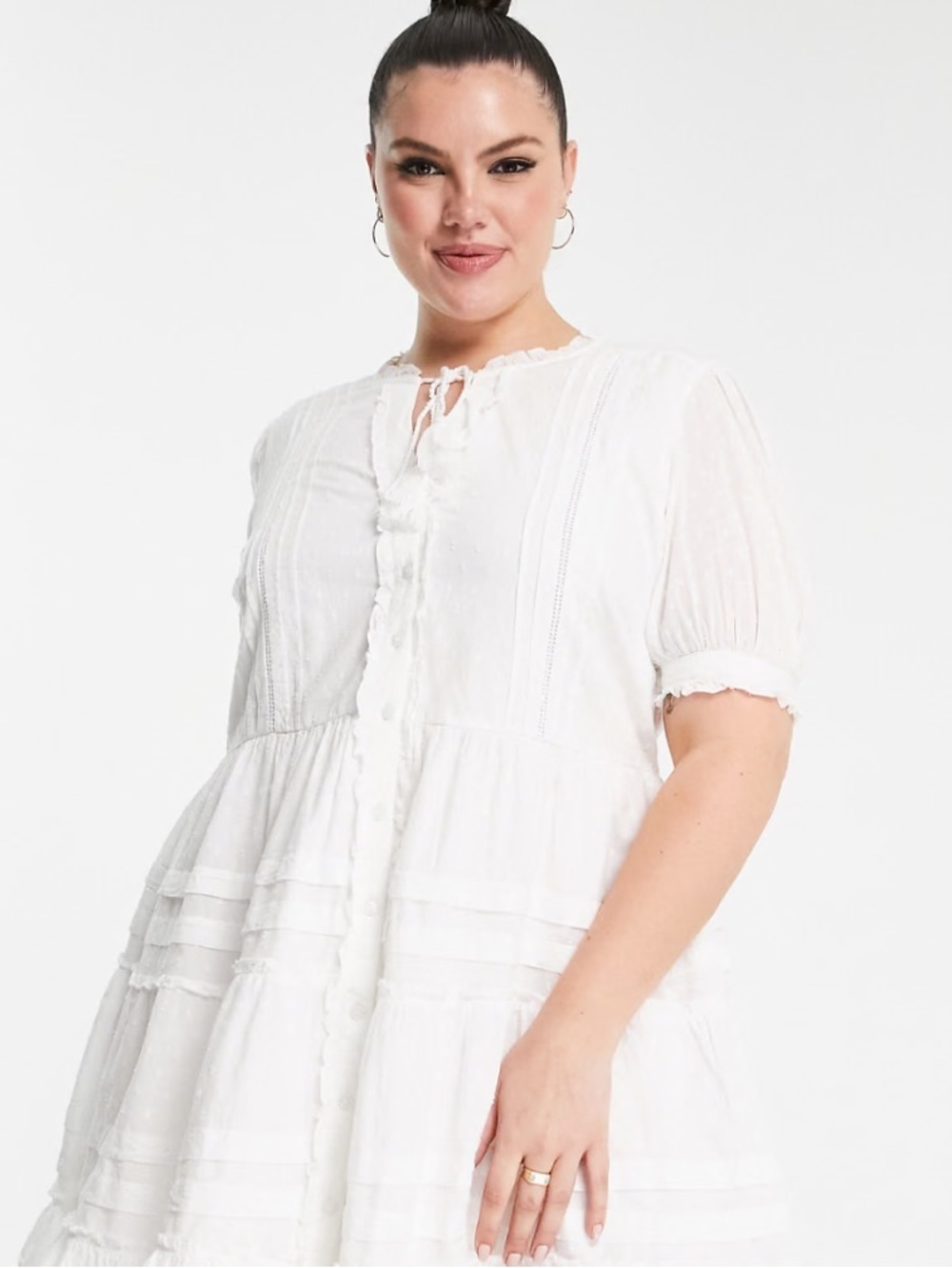 Nobody’s Child Cicly Broderie White Swiss Dot Dress Size 20 Beach CoverUp Cotton